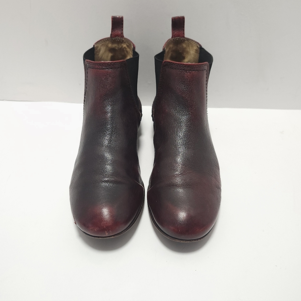 Frye Jillian Chelsea Womens Ankle Boots Size 8 M Oxblood Slip On Vintage Patina - Picture 3 of 10